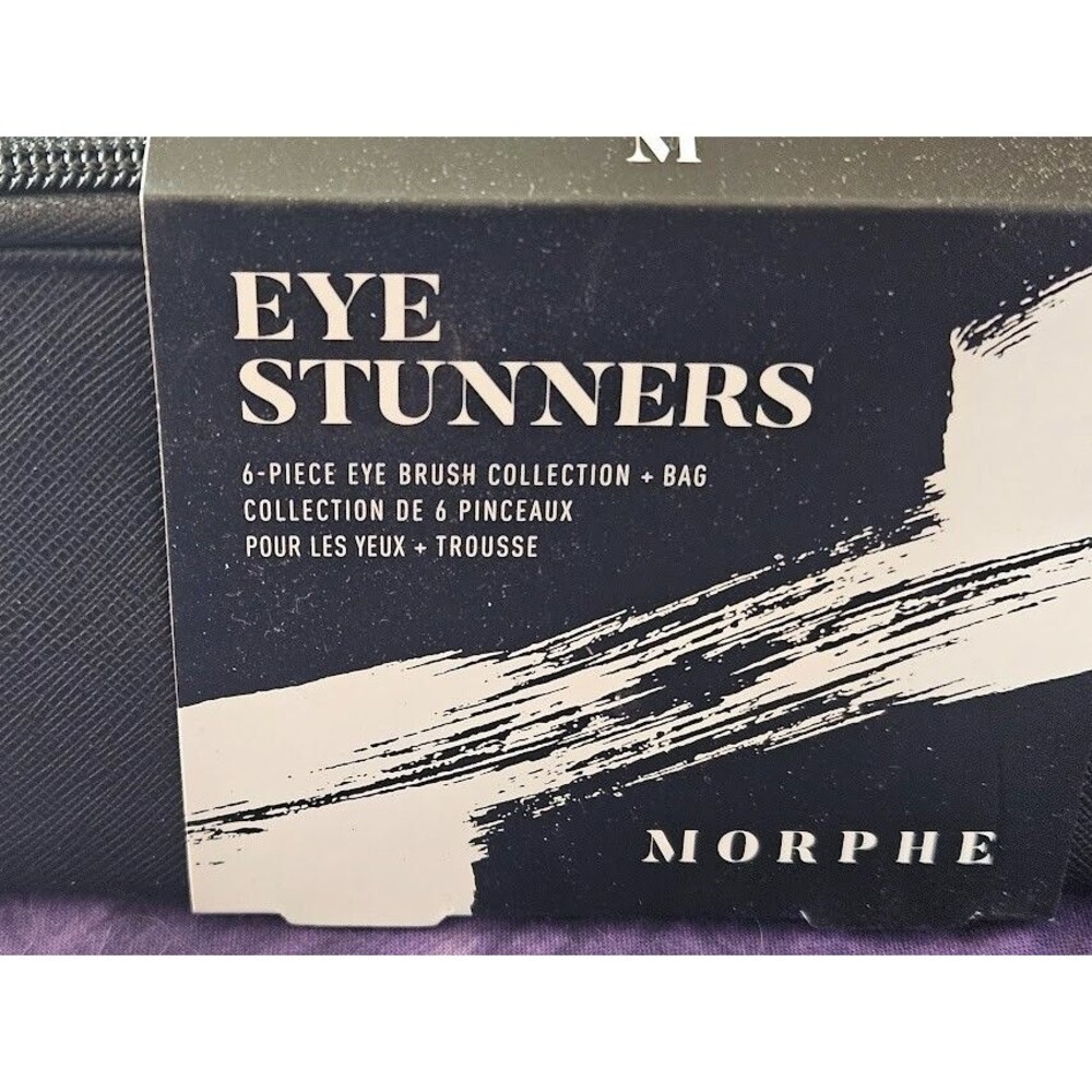Morphe Eye Stunners 6Pc Brush Collection Black Bag Set Eyeshadow Makeup Tool Kit